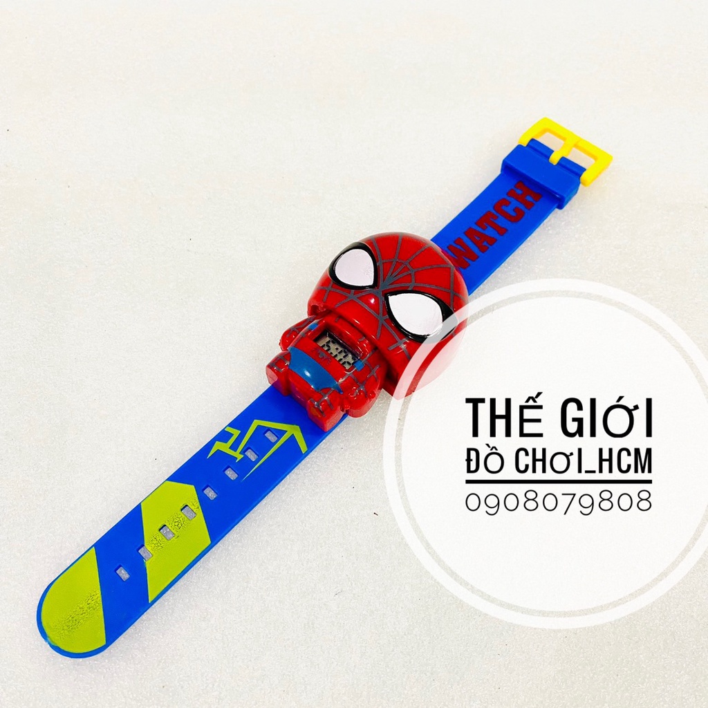 [HOT-NHIỀU MẪU] Đồ chơi đồng hồ đeo tay hình siêu nhân, siêu anh hùng Marvel cho bé thích Spiderman, Ironman… 899A-3
