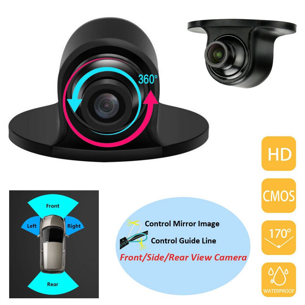 Camera Quan Sát Phía Trước / Sau Chống Thấm Nước Xoay 360 Độ Hd Thông Dụng Cho Xe Hơi