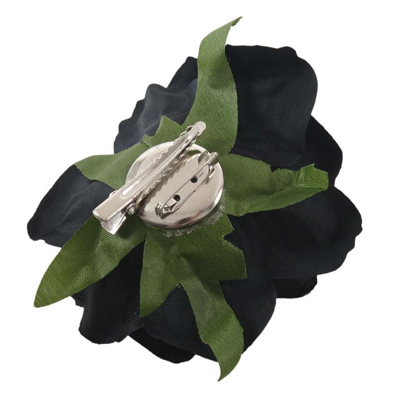 Lụa Hoa Kẹp Tóc Trâm Cưới Corsage Hoa Kẹp 8cm Trâm Phụ Kiện - Đen