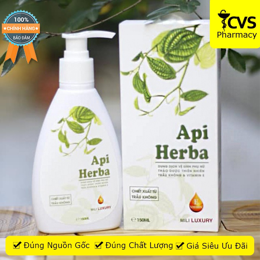 Dung Dịch Vệ Sinh Phụ Nữ API HERBA - Chiết Xuất Trầu Không Chai 150ml - cvspharmacy