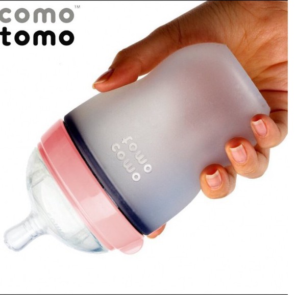 Bình sữa silicone Comotomo 250ml - Xanh