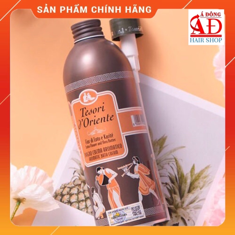 [+Tặng mũ trùm] Sữa tắm dưỡng trắng da, hương nước hoa Hoa Sen Tesori'D Oriente Lotus Flower Shower (ITALY) - Chính hãng