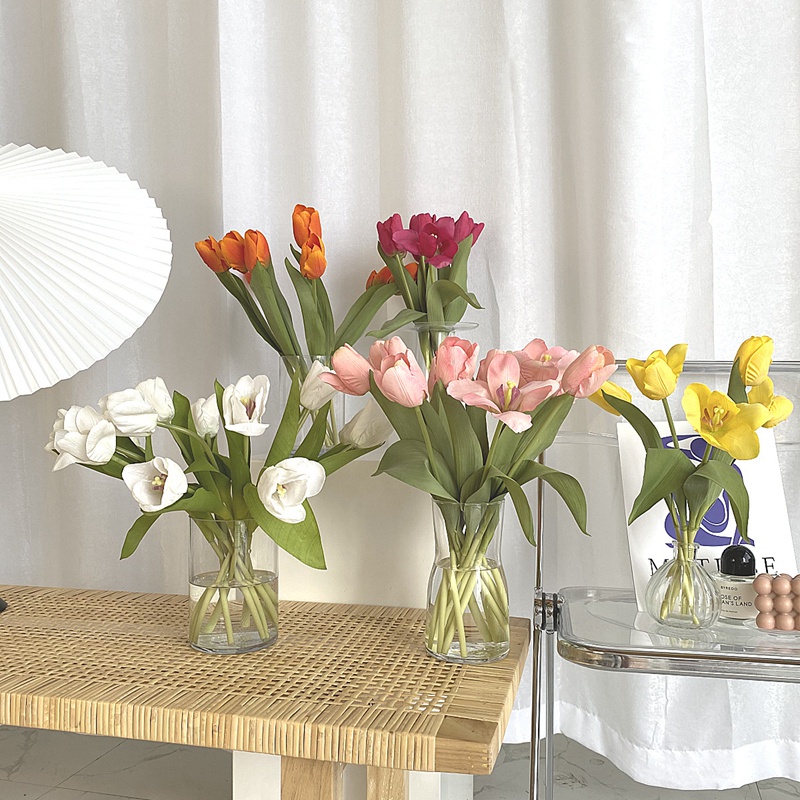 1 Bó Hoa Tulip Nhân Tạo Trang Trí Tiệc Cưới