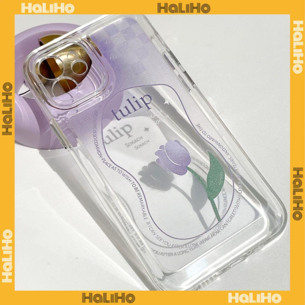 Ốp điện thoại silicon mềm in hoa tulip tím thích hợp cho iPhone 11 iPhone 13 Pro Max iPhone 12 Pro Max iPhone 7 Plus