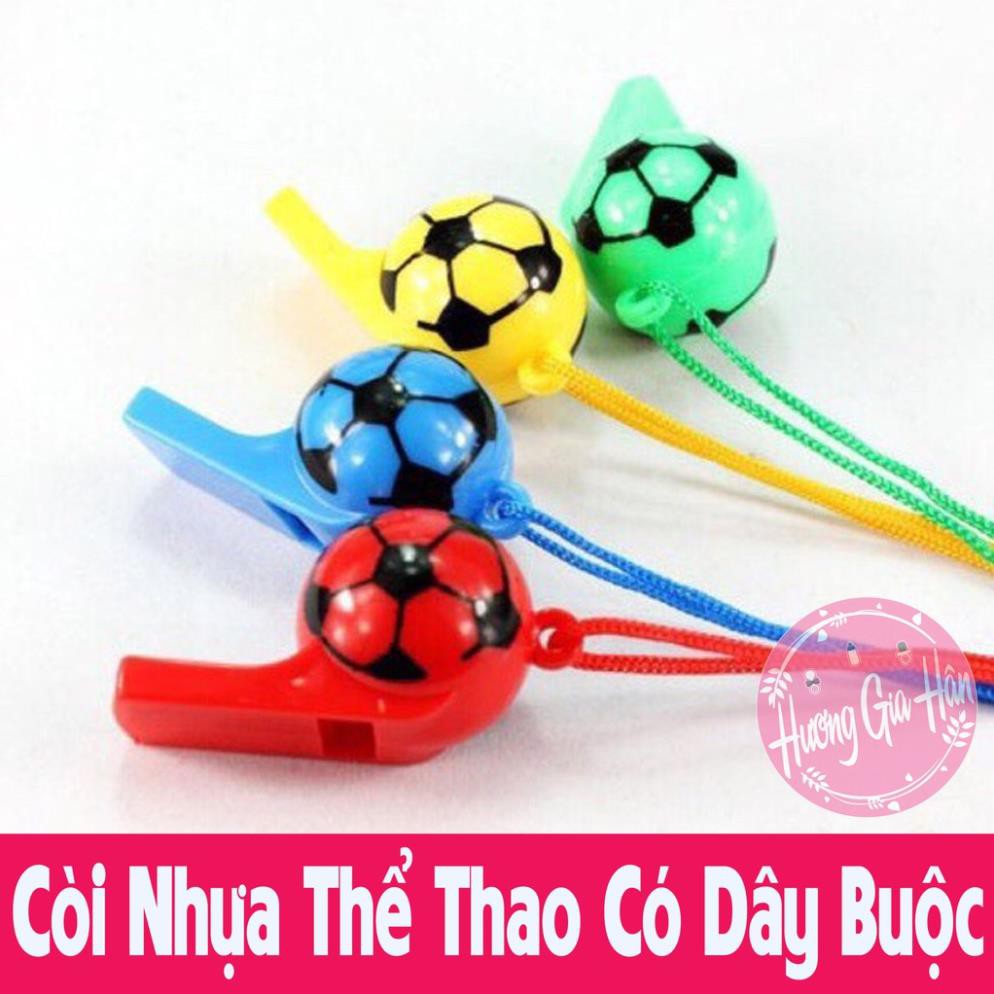 Còi nhựa thể thao có dây buộc - Còi trọng tài thể thao bằng nhựa nhiều màu sắc [Thanh Mai Shop]