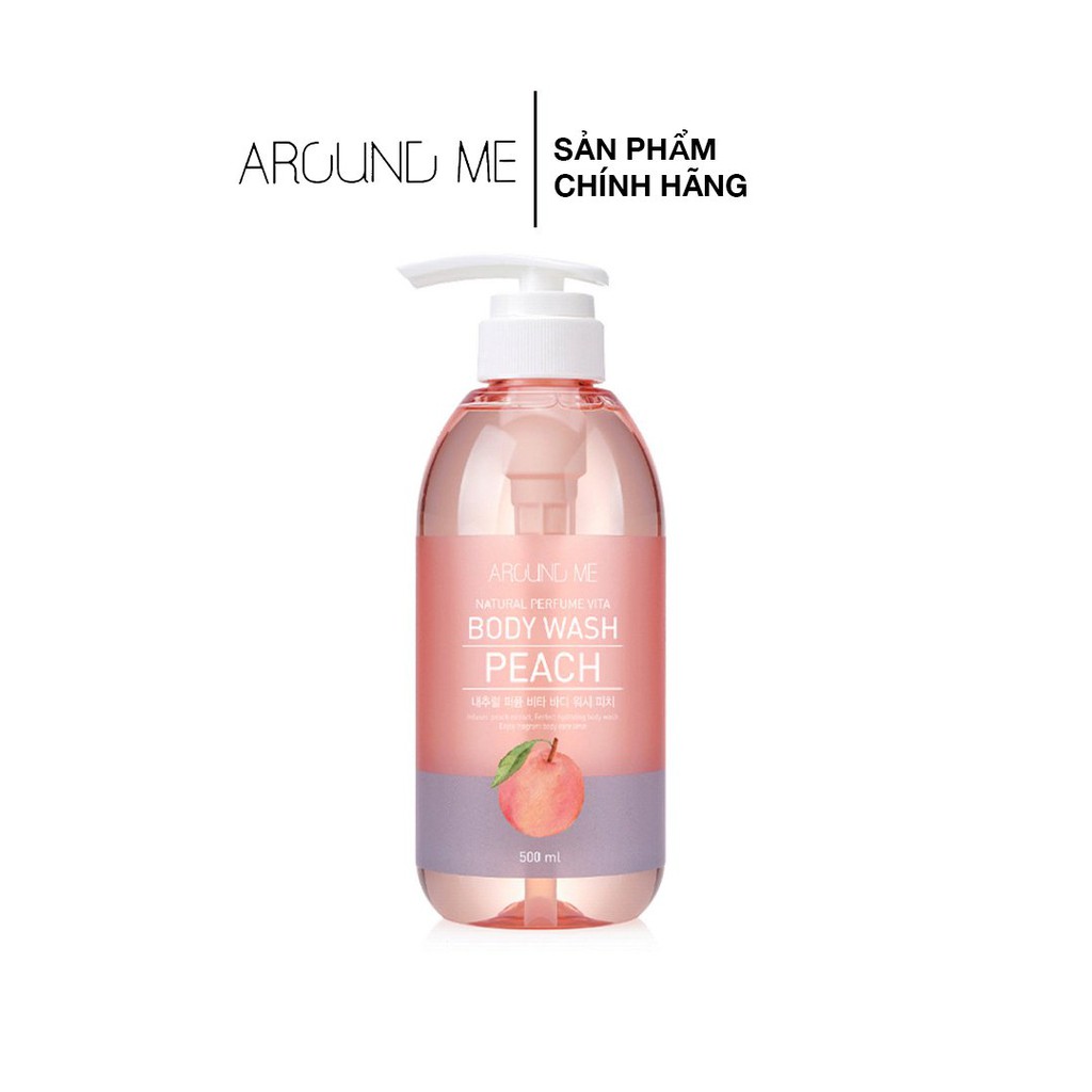 Sữa Tắm Around Me Hương Nước Hoa Dưỡng Ẩm Cơ Thể Hương Đào Vita Body Shower Wash Peach 500ml | BigBuy360 - bigbuy360.vn