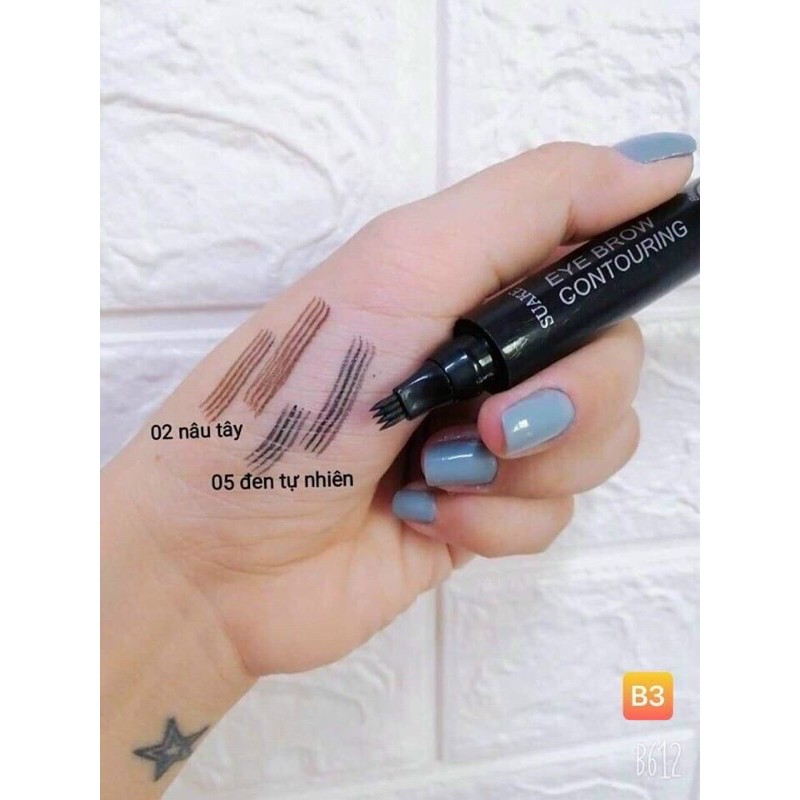 Bút chì kẻ lông mày phẩy sợi 4D chống nước siêu lâu trôi PO-P104