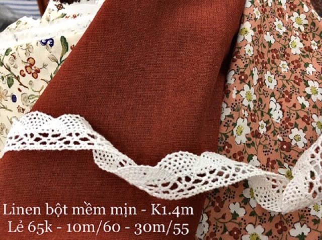 Vải Linen Bột 220gr  mềm mịn - tông màu đẹp