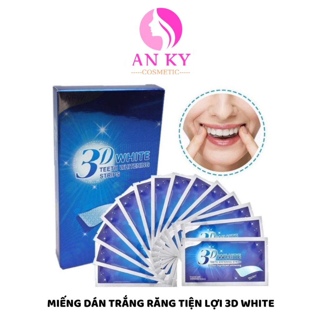 Hộp 14 Miếng Dán Trắng Răng 3D White Teeth Whitening Strips Nội Địa Trung