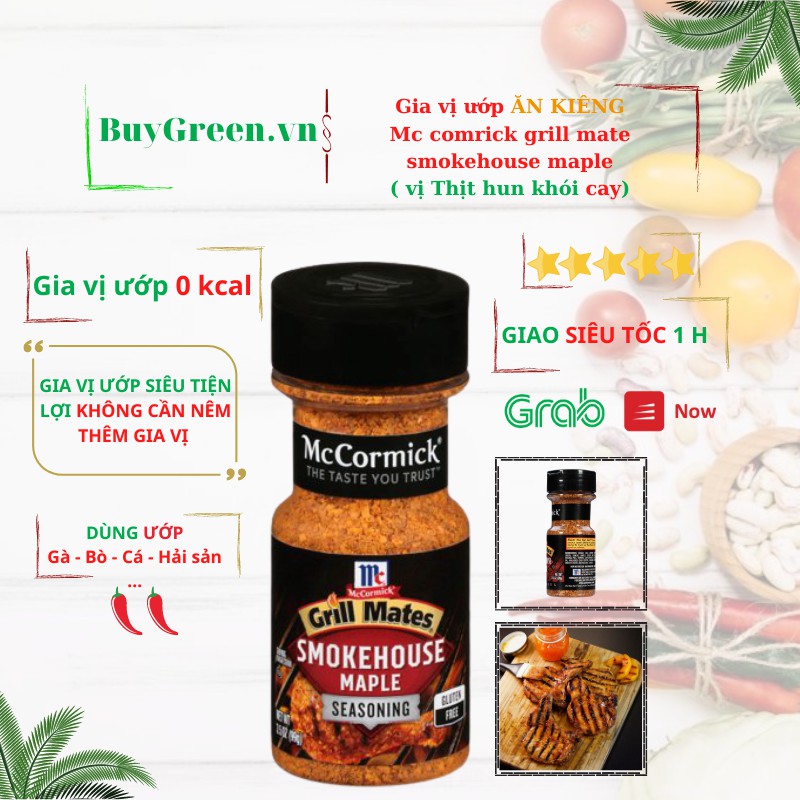 [New] ( cay ) Gia vị Ăn Kiêng Mỹ smokehouse maple ( vị thịt hun khói ) ( siêu ngon )