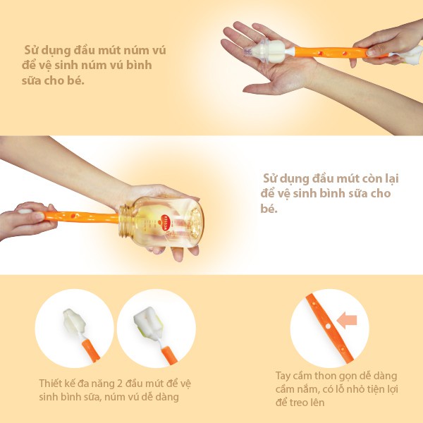 Cọ rửa bình sữa đa năng Wesser