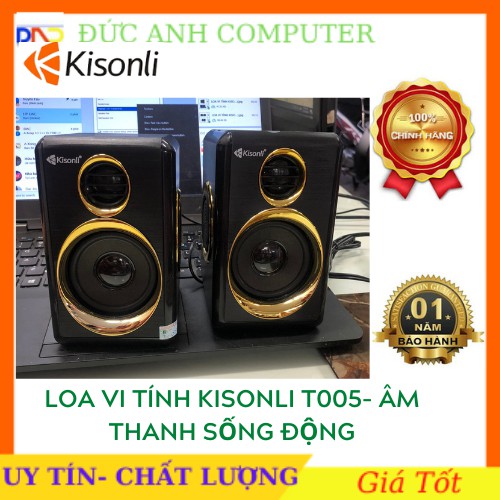 Loa vi tính 2.0 Kisonli T-005 tích hợp 4 BASS- Âm Thanh Sống Động- Hàng Chính Hãng- Bảo Hành 12 Tháng