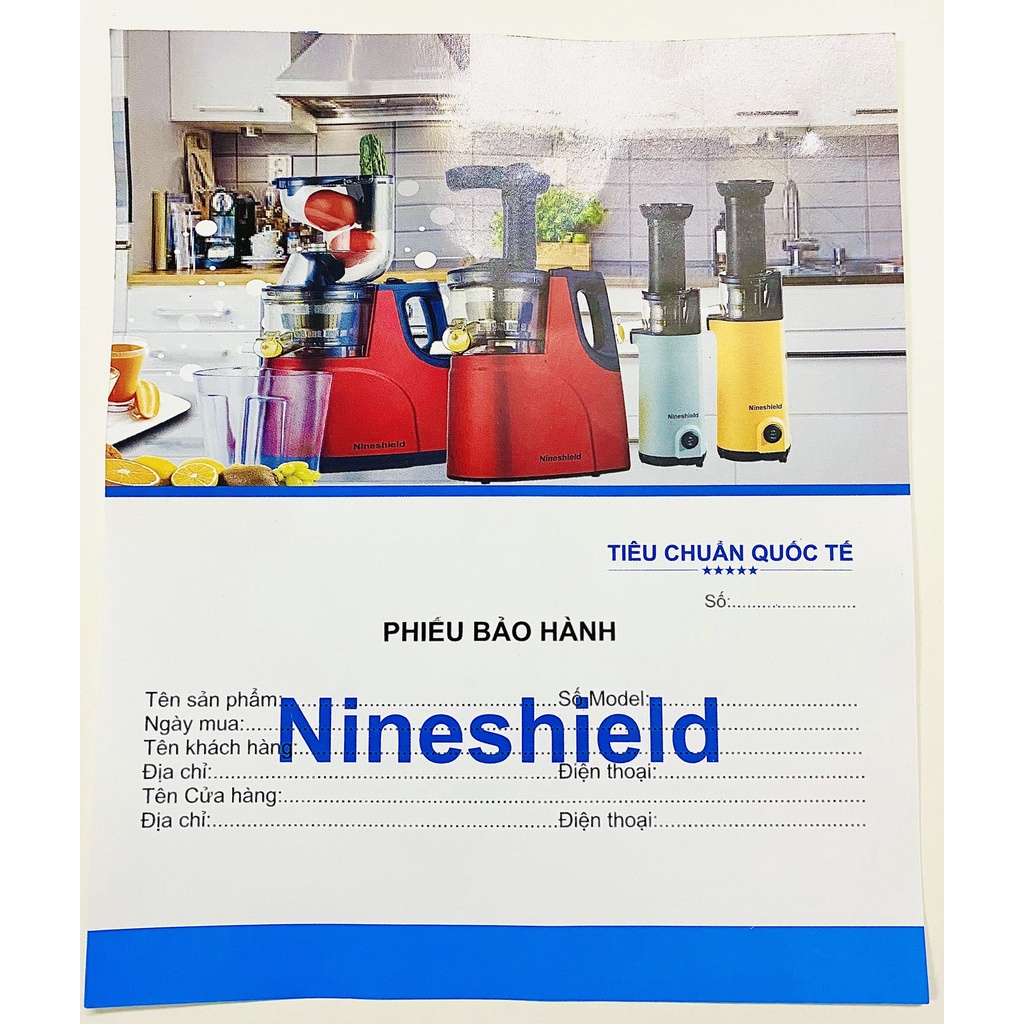 Máy Ép Trái Cây NINESHIELD Công Nghệ Nhật, Máy Ép Hoa Quả Rau Củ Ép Kiệt Nước Loại Máy Ép Chậm Siêu Mạnh [CHÍNH HÃNG]