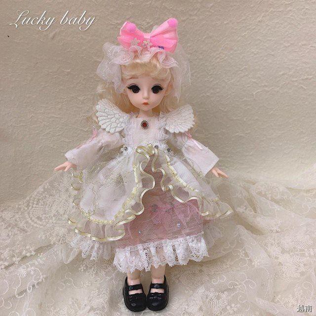 ┅✗◐30 cm bộ công chúa Barbie 27 khớp 3D mắt thật bjd búp bê quà tặng sinh nhật cô gái đồ chơi