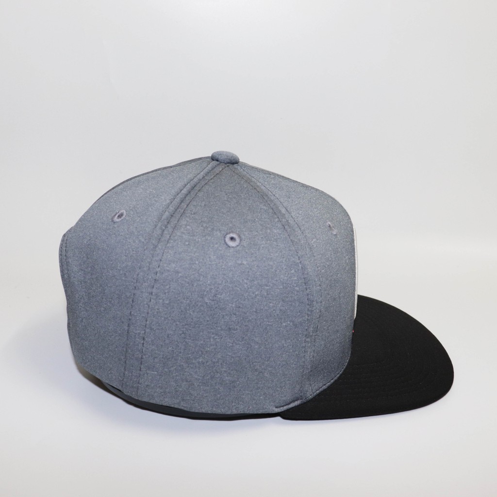 Mũ NHS Snapback Pre Full Xám Đậm Kết Đen PR003