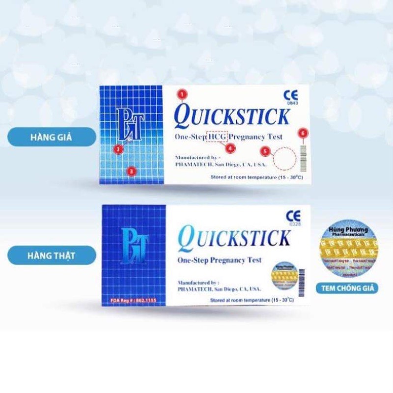 Que thử thai Quickstick (CHÍNH HÃNG - Mỹ) - Dụng cụ test phát hiện thai sớm, nhanh chóng, hiệu quả