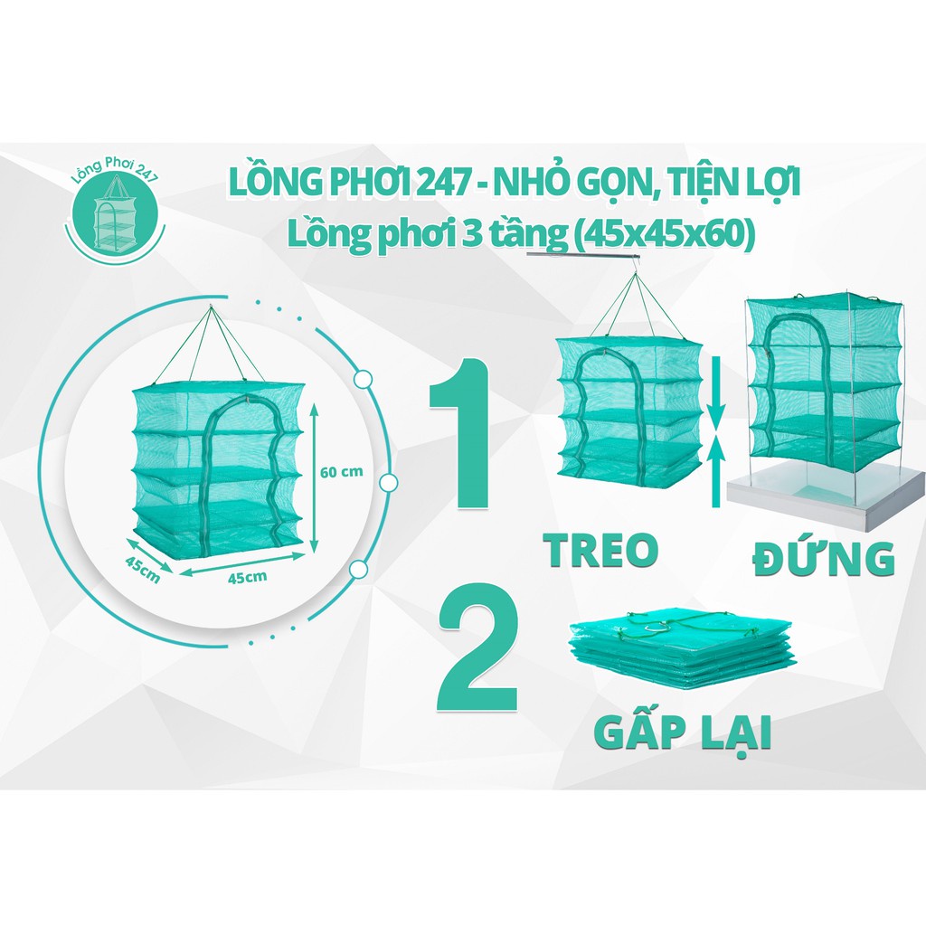 Lồng lưới phơi thực phẩm 247 - Chống côn trùng, Bảo đảm an toàn vệ sinh thực phẩm