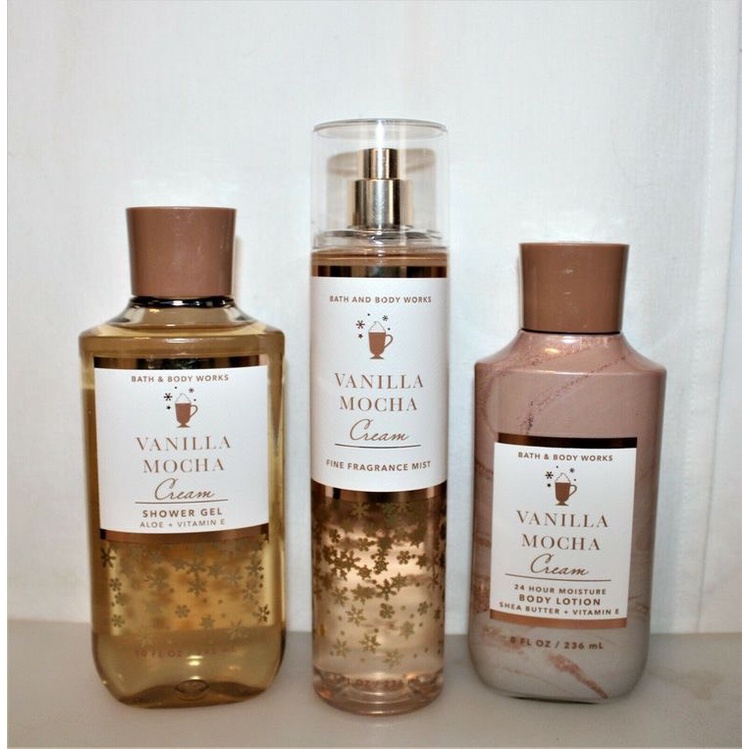 Auth_Fullsize VANILLA MOCHA CREAM - Xịt Thơm Dưỡng Thể Toàn Thân Body Mist Bath & Body Works