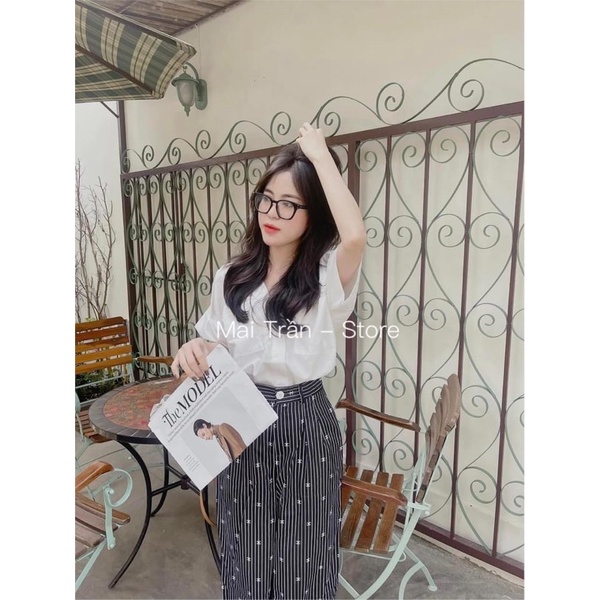 Set áo sơmi quần kẻ Hiền Hồ siêu hot⚠️ SALE SOCK⚠️