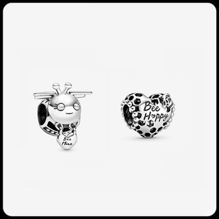 Bee Mine & Bee Happy Honeycomb Heart Charm