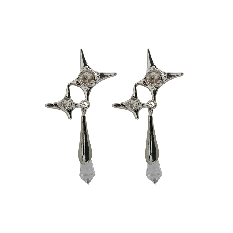 Bông Tai Hình Giọt Nước Đính Đá Thời Trang Sang Trọng