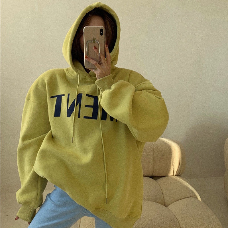 Áo hoodie dáng rộng thời trang Hàn Quốc năng động cho nữ