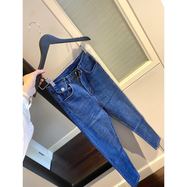 QUẦN JEANS TRƠN ỐNG BÓ LƯNG CAO QUẦN BÒ NỮ