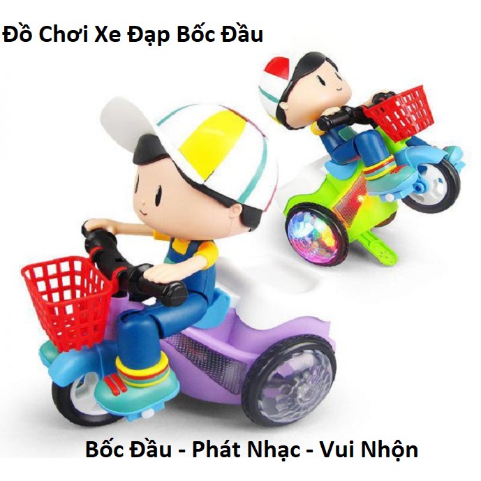 Đồ Chơi, Đồ Chơi Bé Đi Xe Đạp Bốc Đầu - Phát Nhạc - Đèn Nhấp Nháy - Đồ Chơi Vui Nhộn Mới Nhất 2020