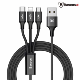 Cáp sạc baseus 3 đầu lightning,type-c và micro.