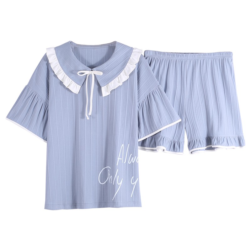 Bộ Đồ Pajamas Cotton Ngắn Tay Thiết Kế Đơn Giản Cho Nữ | BigBuy360 - bigbuy360.vn