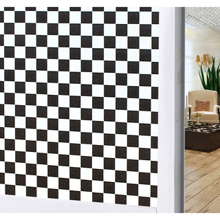 1m x 45cm PVC Decal Cửa kính mờ Cửa sổ Bảo mật - caro trắng đen YY27