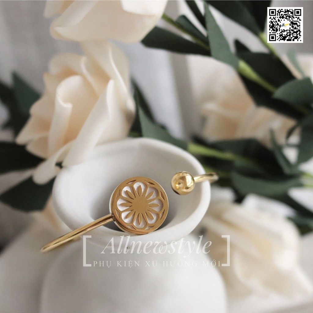 Vòng tay Allnewstyle Hoa cúc đá mắt mèo