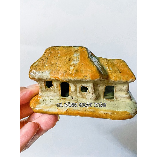 NHÀ TRÁNG MEN TRANG TRÍ HỒ CÁ NON BỘ TIỂU CÀNH 8X4X4CM