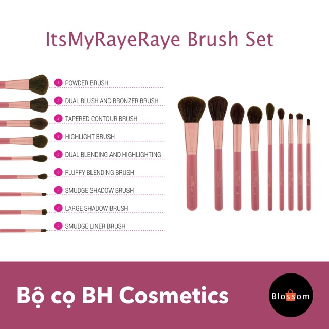 [Bill Usa] Cọ Trang điểm BH COSMETICS ItsMyRaye / Mini Pink