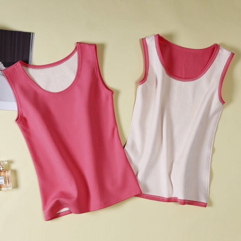 95 cotton mùa thu và đông mặc bên trong cộng với áo vest nhung của phụ nữ dày mỏng vừa vặn dây treo dưới cùng sơ