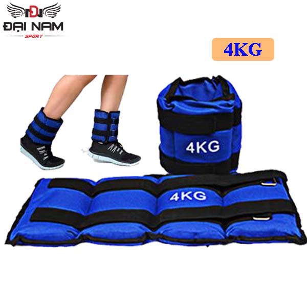 Bộ 2 Băng Tạ Cát Đeo Chân Tay 4kg (2kg Mỗi Bên) Hỗ Trợ Tập Chạy bộ,Hít Xà,Tâp Luyện Thể Thao