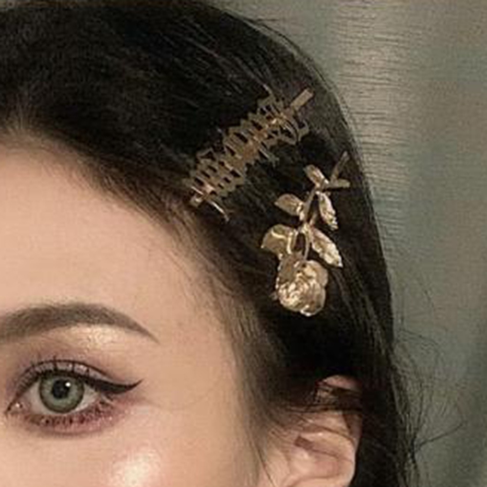 Set 2 Kẹp Tóc Hình Hoa Hồng Thời Trang Cho Nữ