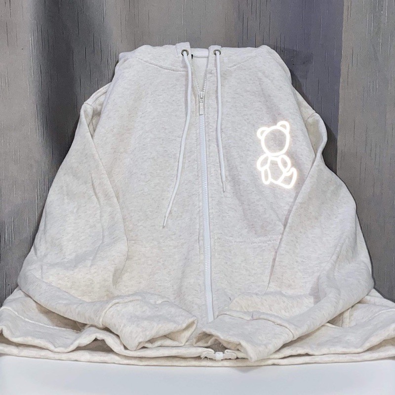 [Mã SKAMA06 giảm 8% tối đa 50K đơn 250K] ÁO KHOÁC NỈ ZIP GẤU XÁM PHẢN QUANG | BigBuy360 - bigbuy360.vn