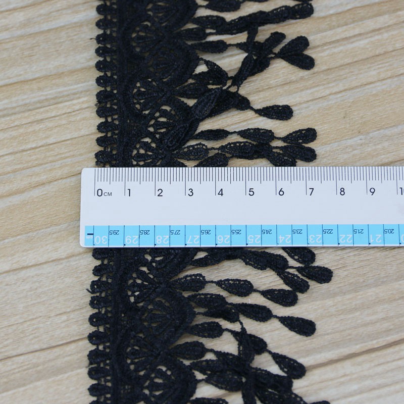 Dây Ruy Băng Ren Trắng Đen 70mm 1 Yard