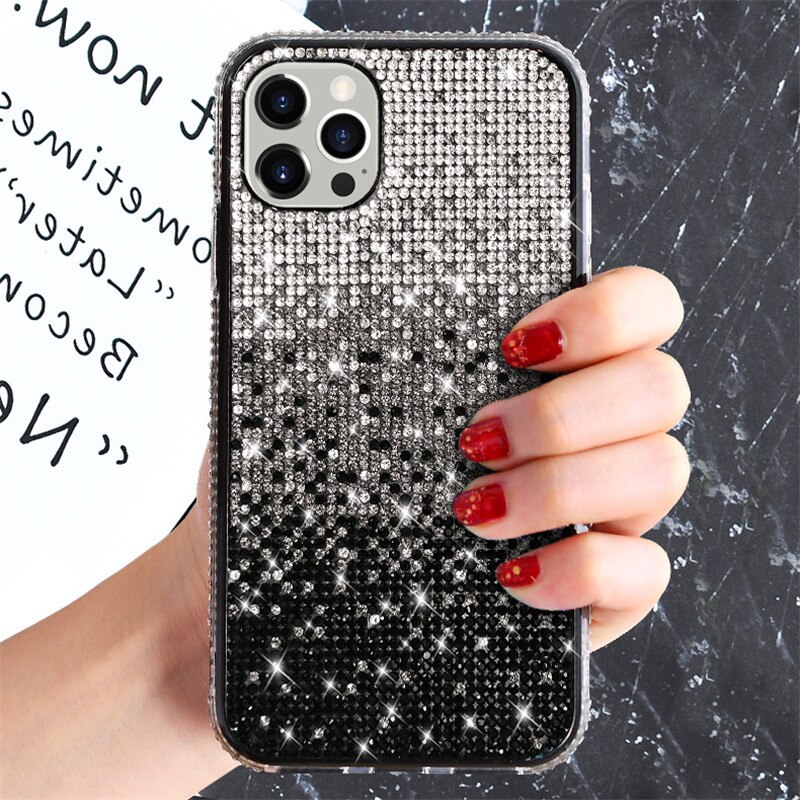 Ốp Điện Thoại Đính Đá Lấp Lánh Sang Trọng Cho iphone 13 pro 14 15 12 11 pro max xs x xr 6 7 8 plus se 2020