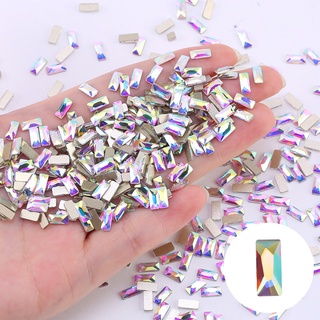 Miếng dán trang trí móng tay bằng đá Rhinestones đáy phẳng kim cương pha lê sáng bóng hình thoi mắt ngựa giọt nước bộ hỗn hợp 50/100 PCS