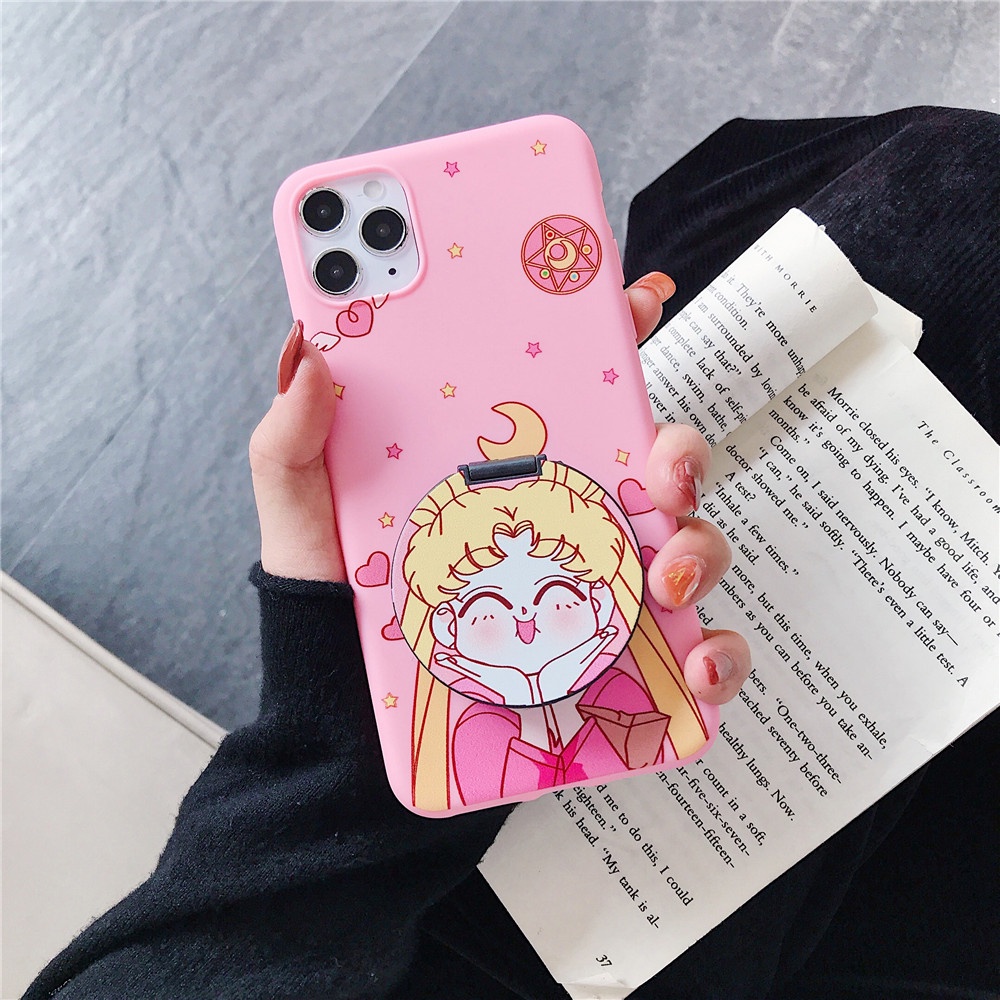 iPhone 12 Mini 11 Pro Max X XR XS Max 8 7 6 6S Plus SE 2020 Sailor Moon Mobile Phone Soft Case with The Same Sailor Moon Mirror