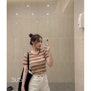 ÁO CROPTOP KẺ NGANG CHẤT MÁT