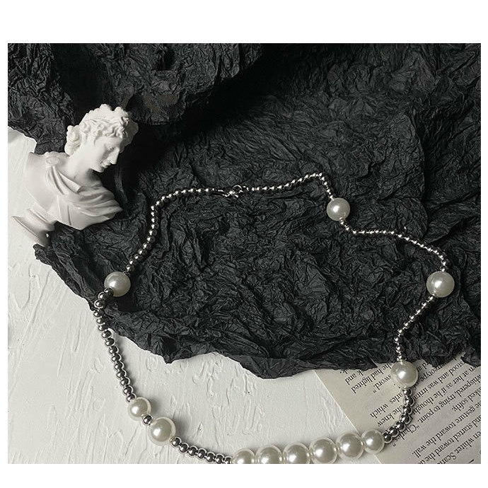 Dây chuyền ngọc trai giả cao cấp phong cách hip-hop đường phố xu hướng cho unisex