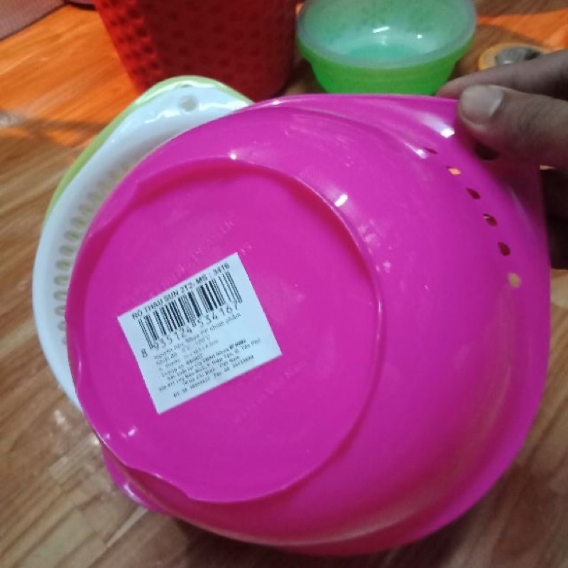 Bộ rổ thau tròn nhựa Vĩ Hưng mini dể thương