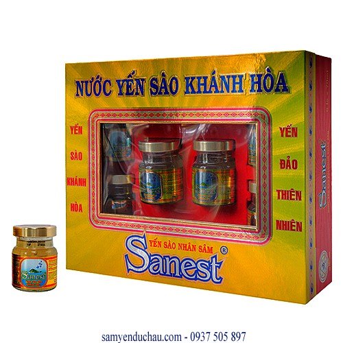 COMBO 2 HỘP Nước yến sanest với nhân sâm hộp 6 hũ 70ml-PP Sâm Yến