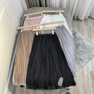 Chân váy voan xếp ly hai lớp cạp chun qccc