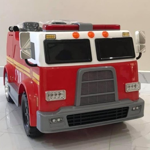 Ô tô xe điện đồ chơi cứu hỏa LL-911 cho bé mô hình 2 chỗ vận động ngoài trời (Đỏ-Đen)