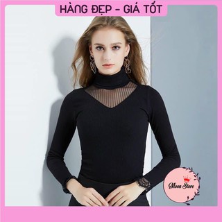 Áo len ren giữ nhiệt cổ cao 3133, 3129, Hàng Quảng Châu cao cấp