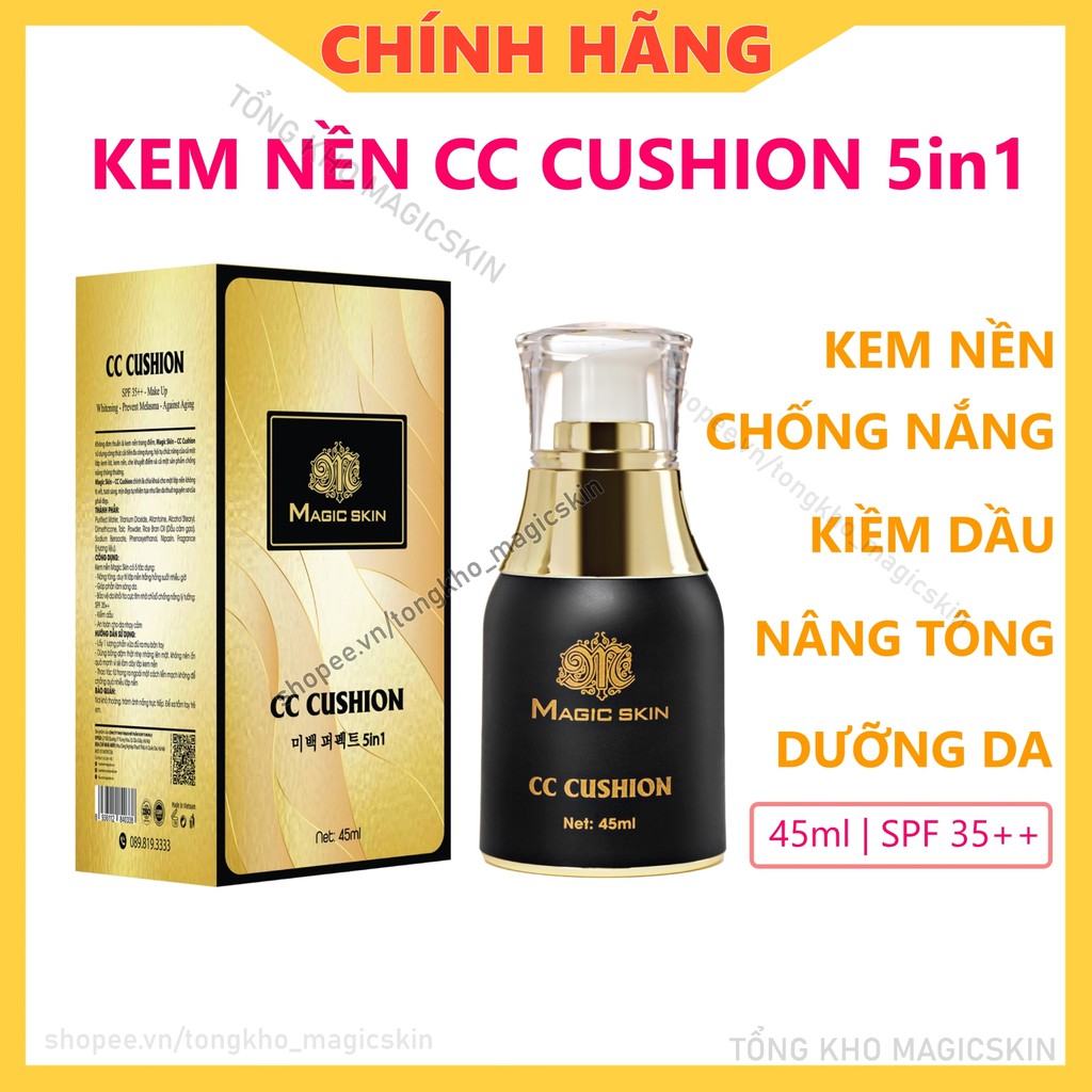 CC Cushion 5in1 MAGIC SKIN  👍 Kem nền chống nắng dưỡng trắng che khuyết điểm ✔ CHÍNH HÃNG